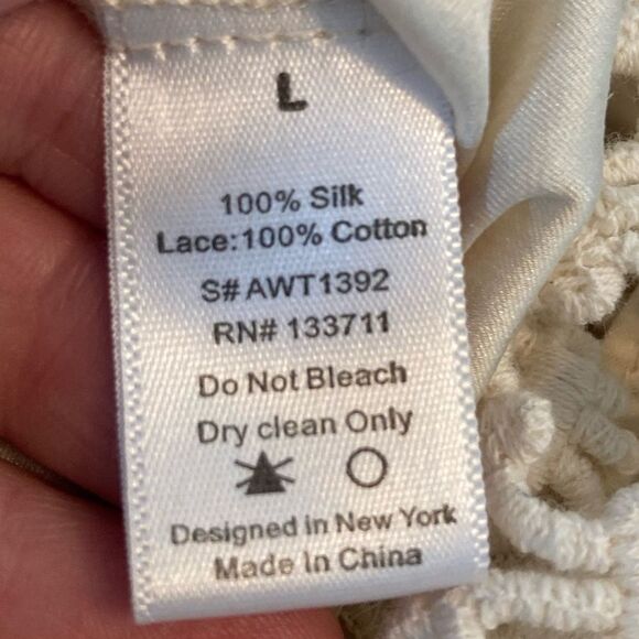 The Addison Story Anthropologie Silk & Cotton Crochet Women's Top - Picture 10 of 10